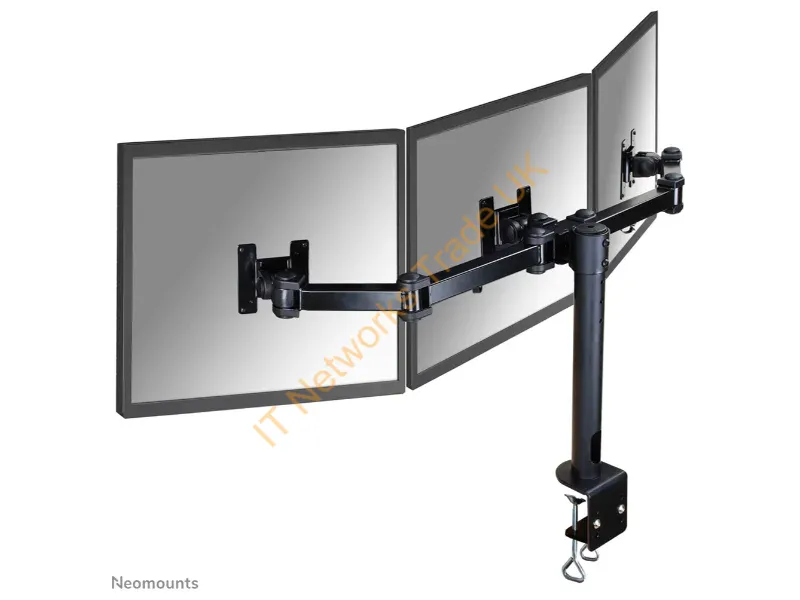 FPMA-D960D3 - Newstar Tilt/Turn/Rotate Triple Desk Mount (clamp) for three 10-21" Monitor Screens, Height Adjustable Black Monitor Accessory