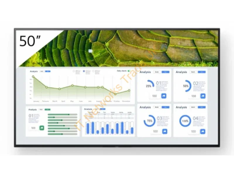 FW-50BZ30L - Sony FW-50BZ30L Signage Display Digital signage flat panel 127 cm (50") LCD Wi-Fi 440 cd/m� 4K Ultra HD Black Android 24/7
