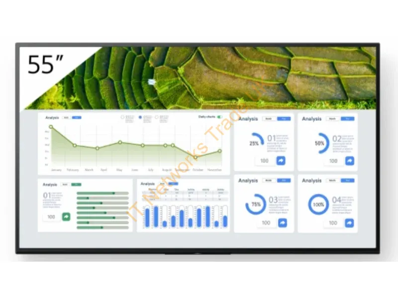 FW-55BZ30L - Sony FW-55BZ30L Signage Display Digital signage flat panel 139.7 cm (55") LCD Wi-Fi 440 cd/m� 4K Ultra HD Black Android 24/7
