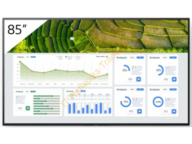 FW85BZ30L - Sony Fw-85Bz30L Signage Display Digital Signage Flat Panel 85" Lcd Wi-Fi 440 Cd/M 4K Ultra Hd Black Android 24/7