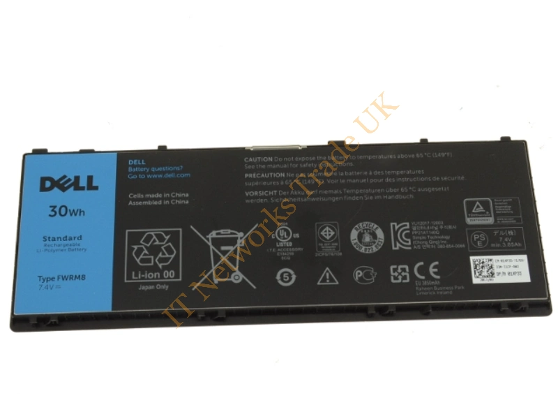 FWRM8 Dell 3-Cell 30WH Battery for Latitude 10-ST2 10-ST2e Laptop Battery
