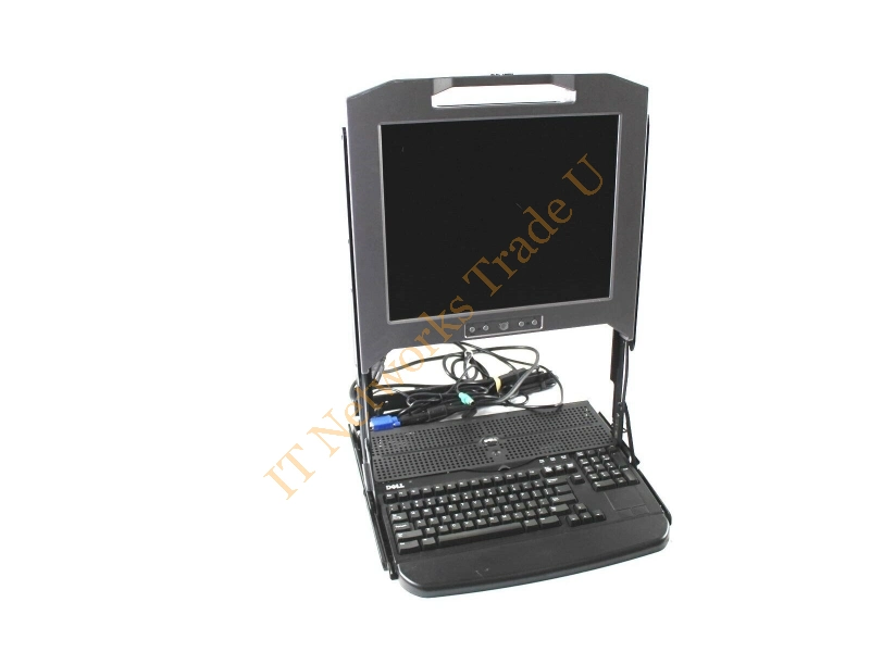 FY452 Dell 1U KMM 17-inch LCD Rackmount Monitor Server Rack Console with Touchpad and Keyboard KVM LCD And Keyboard Combo