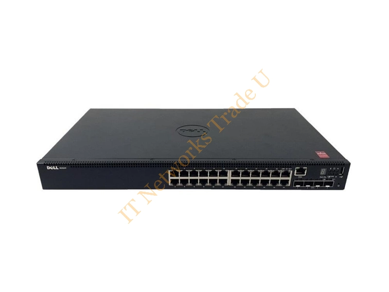 G62KT Dell PowerConnect N1524P 24-Port 24 x 10/100/1000 + 4 x 10 Gigabit SFP+ PoE+ Rack-Mountable Layer 2 Managed Network Switch