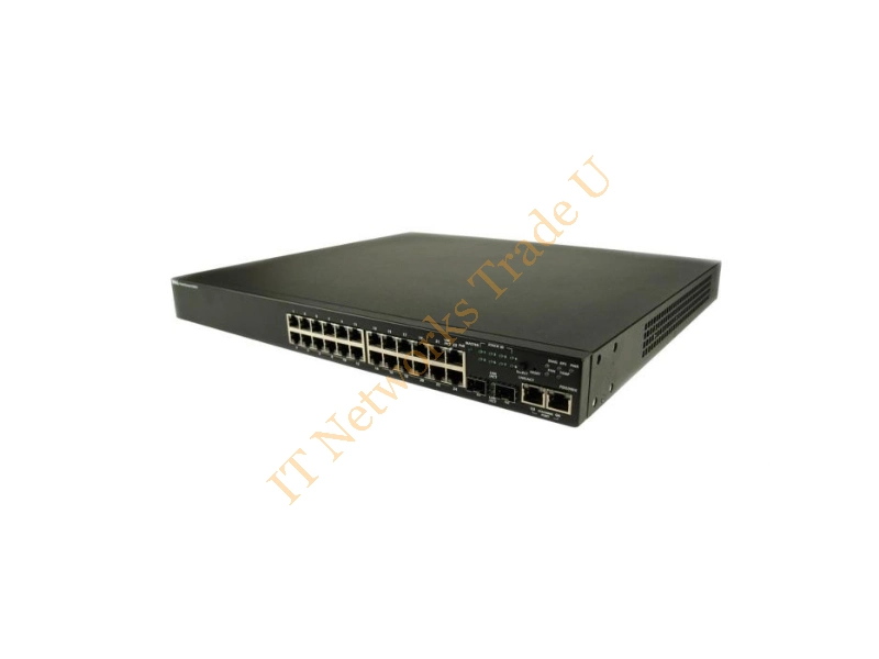 G636F Dell PowerConnect 3524P 24-Port PoE 10/100-Base-T 2 x Gigabit SFP+ 10/100/1000 Manageable Stackable Ethernet Switch Rack-mountable Network Switch