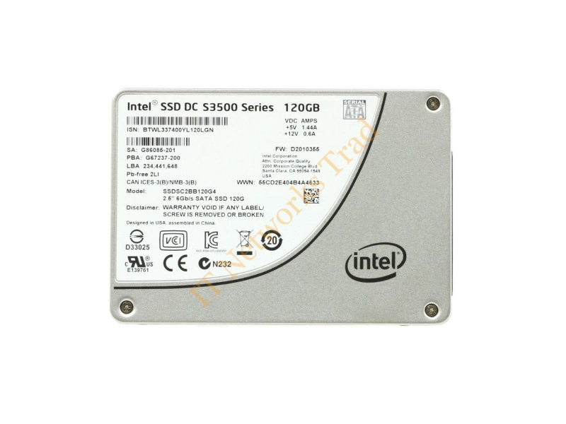 G86085-201 Intel DC S3500 Series 120GB Multi-Level Cell (MLC) SATA 6Gb/s 2.5-inch Solid State Drive SSD Storage