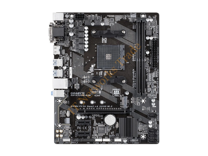 GA-A320M-S2H Gigabyte GA-A320M-S2H Socket AM4/ AMD A320/ DDR4/ SATA3 / USB3.1/ M.2/ A&GbE/ MicroATX Motherboard Desktop Motherboard