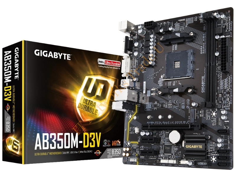 Gigabyte GA-AB350M-D3V AMD B350 Socket AM4 Micro ATX motherboard