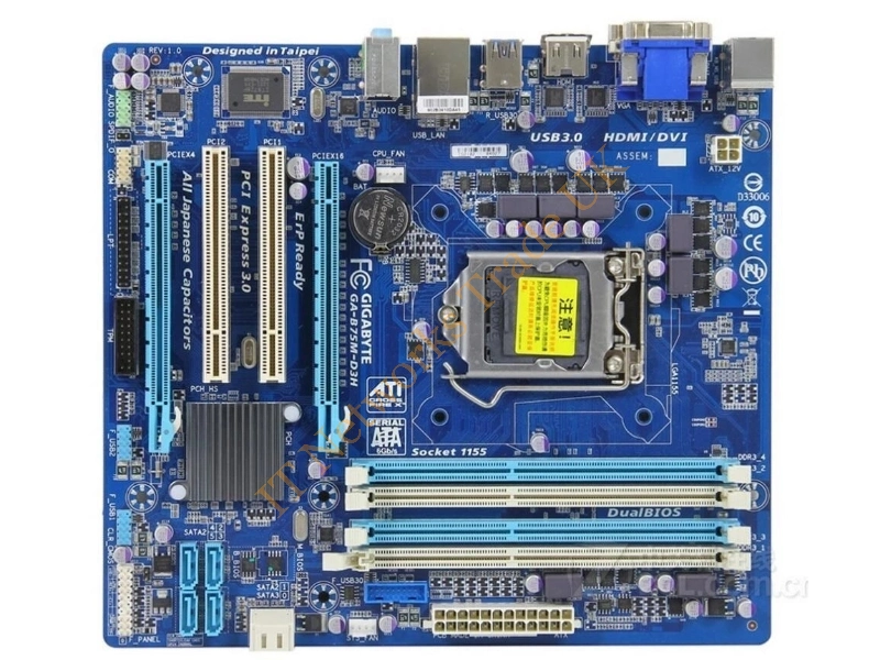GA-B75M-D3H Gigabyte Motherboard,LGA-1155, Intel B75,M-ATX , 4 Memory Slot,USB 3.0
