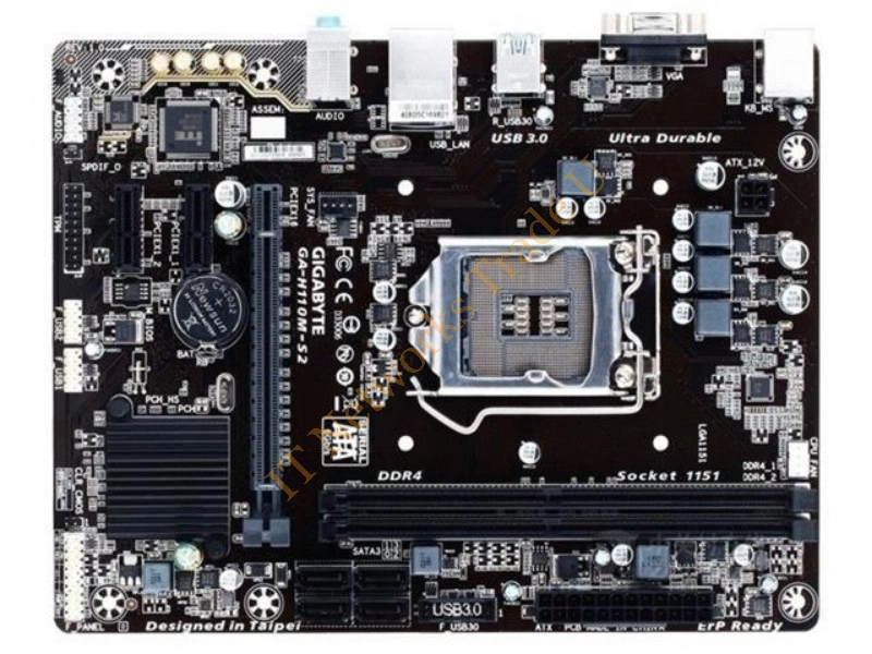GA-H110M-S2V Gigabyte Motherboard CPU i3 i5 i7 LGA1151 Intel DDR4 VGA DVI USB3