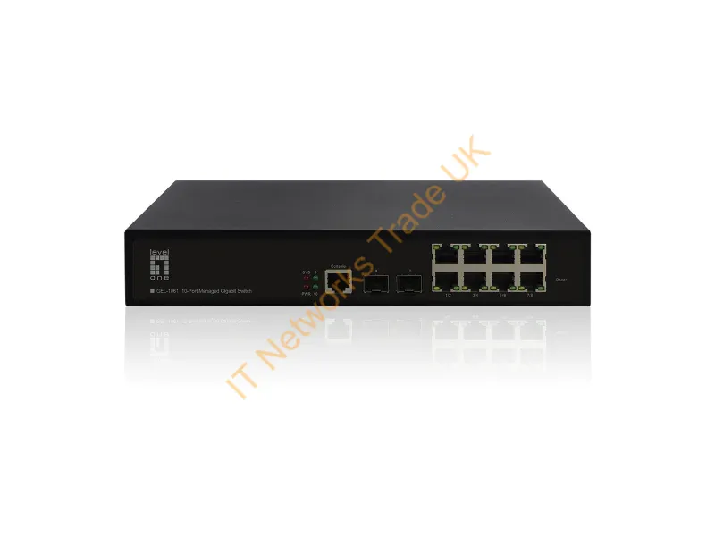 GEL-1061 - LevelOne GEL-1061 Managed L2 Gigabit Ethernet (10/100/1000) 19U Black Network Switch