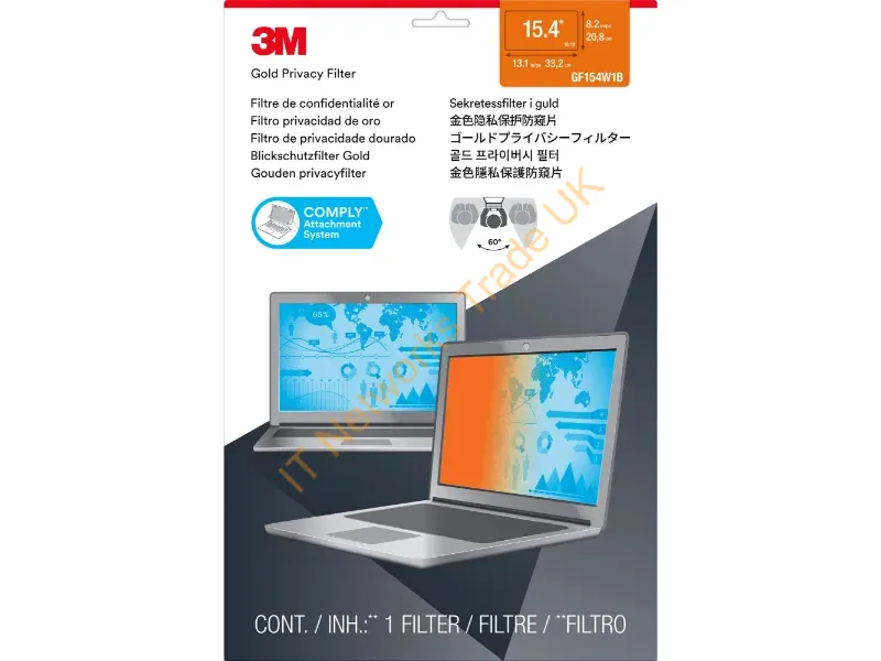 GF154W1B - 3M Gold Privacy Filter For 15.4" Widescreen Laptop (16:10)