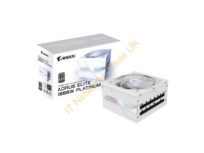 GP-AE1000PMPG5ICE - GIGABYTE AORUS ELITE P1000W ICE Power Supply Unit PCIe 5.0, 80 PLUS Platinum, Fully modular design, 120mm Fan, ATX 3.0 compatible, EU Plug