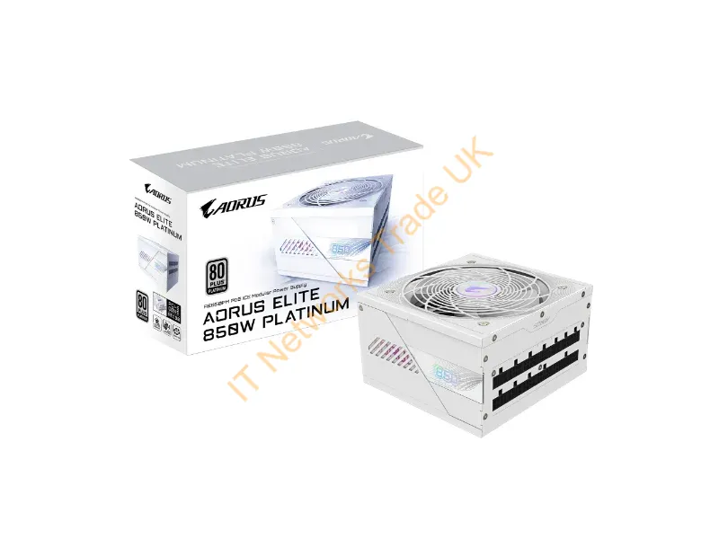 GP-AE850PMPG5ICE - GIGABYTE AORUS ELITE P850W ICE Power Supply PCIe 5.0, 80 PLUS Platinum, Fully Modular Design, 120mm Fan, ATX 3.0 compatible, EU Plug