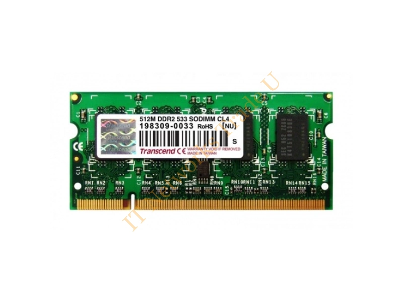 GR512S8D64832 Transcend 512MB DDR-400MHz PC3200 non-ECC Unbuffered CL3 200-Pin SoDimm Memory Module Laptop Memory