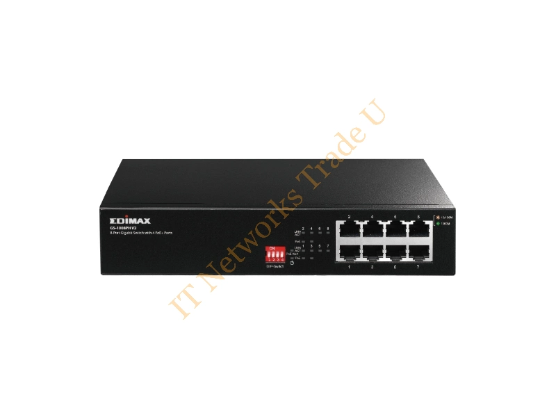 GS-1008PHV2 - Edimax GS-1008PH V2 Gigabit Ethernet (10/100/1000) Power over Ethernet (PoE) Black network switch