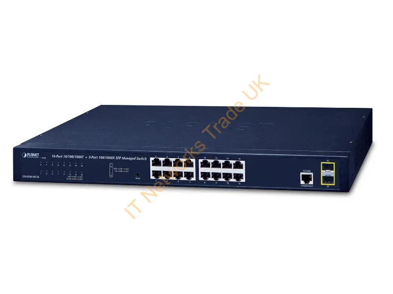GS-4210-16T2S - Planet GS-4210-16T2S Managed network switch L2 Gigabit Ethernet (10/100/1000) 1U Black network switch