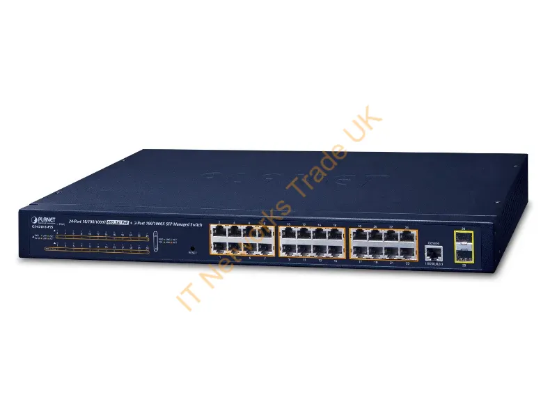GS-4210-24P2S - Planet GS-4210-24P2S Managed network switch L2 Gigabit Ethernet (10/100/1000) Power over Ethernet (PoE) 1U Black network switch