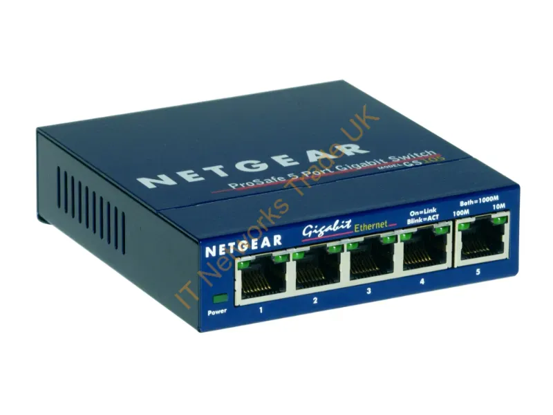 GS105NA Netgear ProSafe 5-Port 10/100/1000Base-T Gigabit Ethernet Network Switch