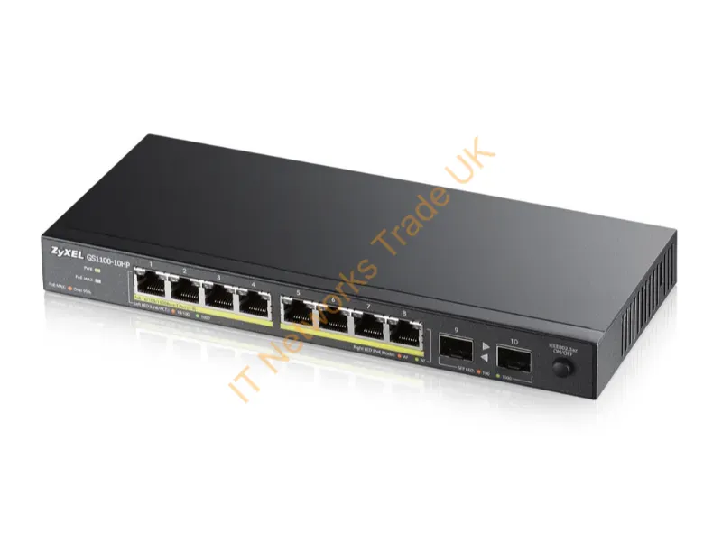 GS1100-10HP - Zyxel Gs1100-10Hp Network Switch Unmanaged Gigabit Ethernet (10/100/1000) Power Over Ethernet (Poe) 1U Black