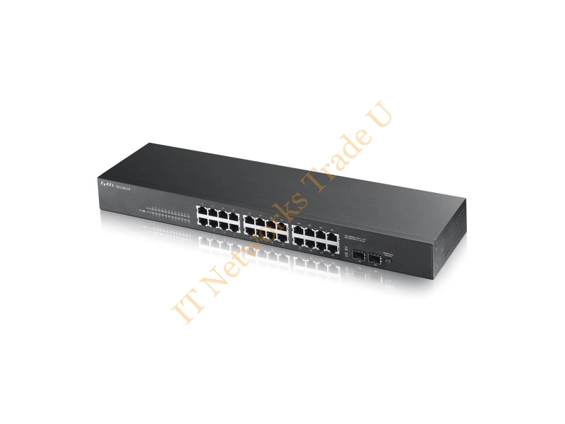 GS1100-24-GB0101F - ZyXEL GS1100-24 Unmanaged Gigabit Ethernet (10/100/1000) Black Network Switch