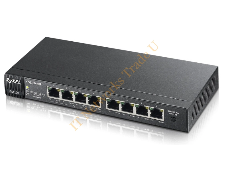 GS1100-8HP-EU0101F - ZyXEL GS1100-8HP Unmanaged network switch Power over Ethernet (PoE) Black