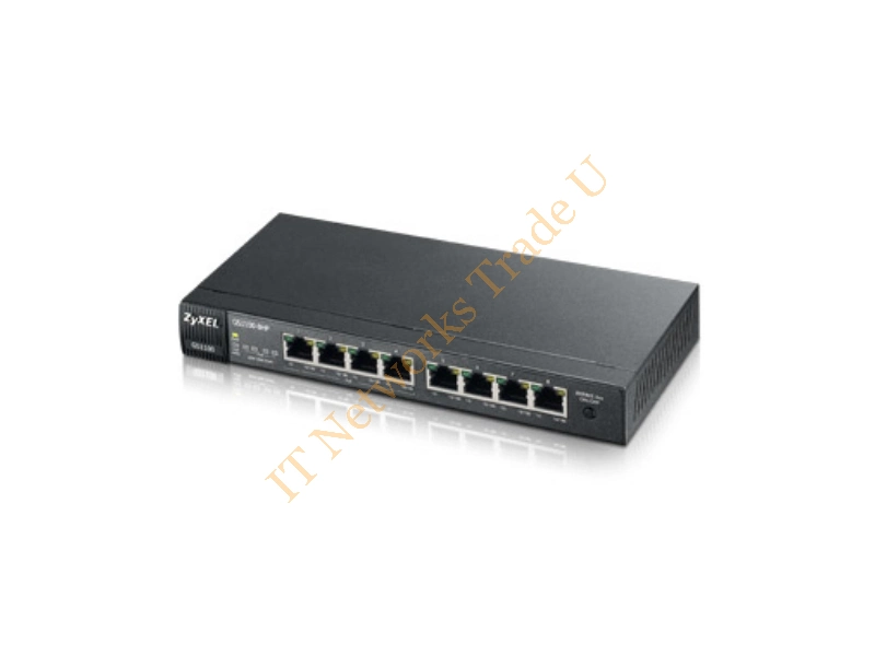 GS1100-8HP-GB0101F - ZyXEL GS1100-8HP Unmanaged network switch Gigabit Ethernet (10/100/1000) Power over Ethernet (PoE) Black