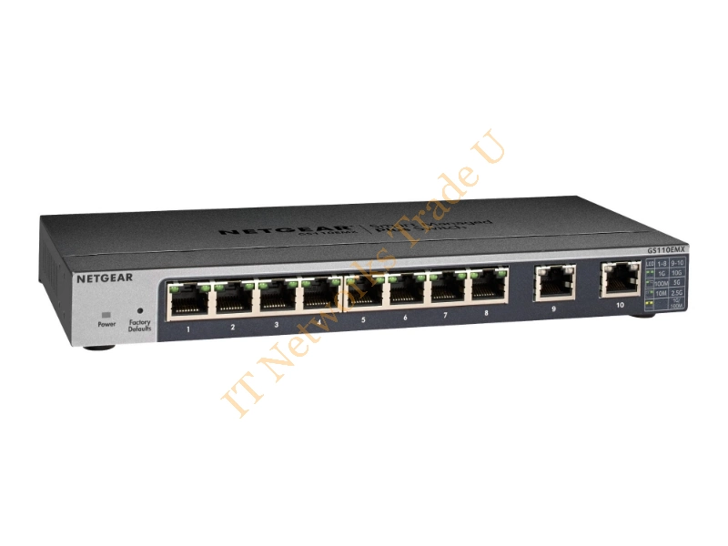 GS110EMX-100PES - Netgear GS110EMX Managed L2 10G Ethernet (100/1000/10000) Black Network Switch