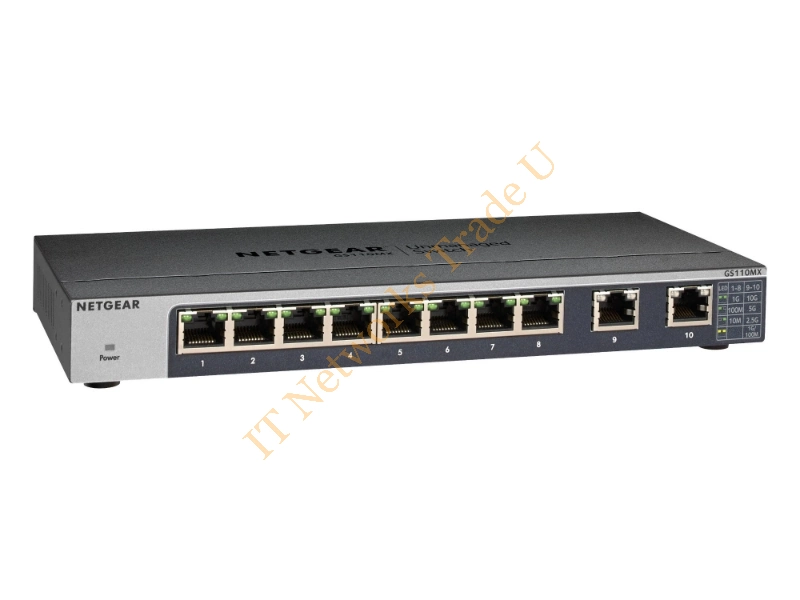 GS110MX-100PES - Netgear GS110MX Unmanaged 10G Ethernet (100/1000/10000) Black Network Switch