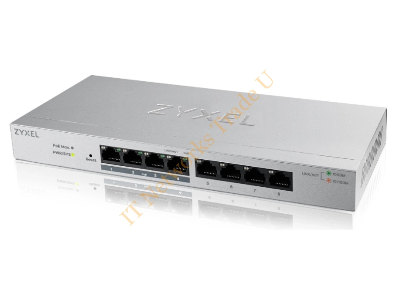 GS1200-8HP-EU0101F - ZyXEL GS1200-8HP Managed network switch L2 Gigabit Ethernet (10/100/1000) Power over Ethernet (PoE) Grey