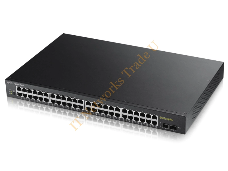 GS1900-48HP-EU0101F - ZyXEL GS1900-48HP Managed network switch L2 Gigabit Ethernet (10/100/1000) Power over Ethernet (PoE) Black