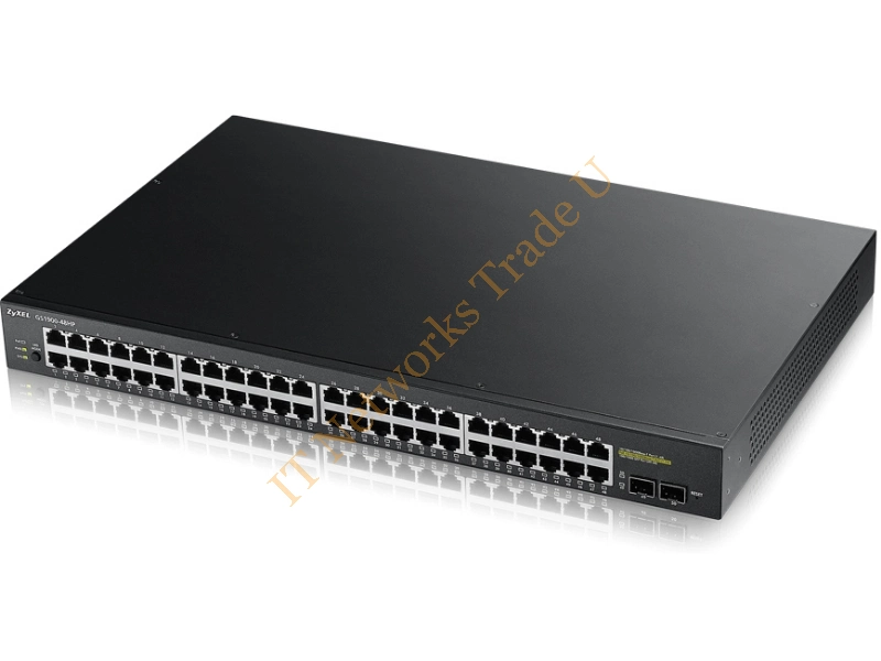 GS1900-48HP-GB0101F - ZyXEL GS1900-48HP Managed network switch L2 Gigabit Ethernet (10/100/1000) Power over Ethernet (PoE) 1U Black