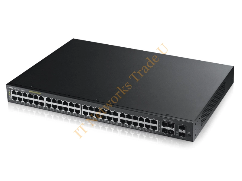 GS1920-48HP-EU0101F - ZyXEL GS1920-48HP Managed L2 Gigabit Ethernet (10/100/1000) Power over Ethernet (PoE) 1U Black Network Switch