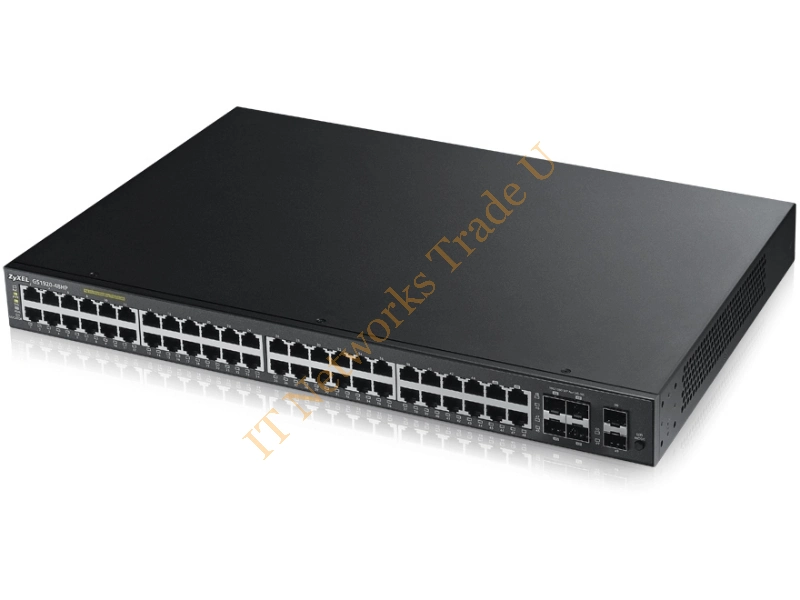 GS1920-48HP-GB0101F - ZyXEL GS1920-48HP Managed L2 Gigabit Ethernet (10/100/1000) Power over Ethernet (PoE) Black Network Switch