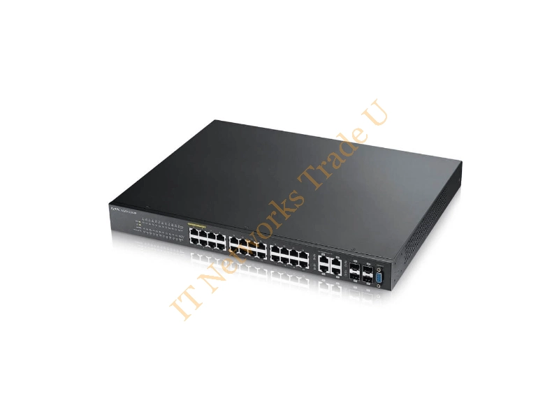 GS2210-24HP-GB0101F - ZyXEL GS2210-24HP Managed L2 Gigabit Ethernet (10/100/1000) Power over Ethernet (PoE) Black Network Switch