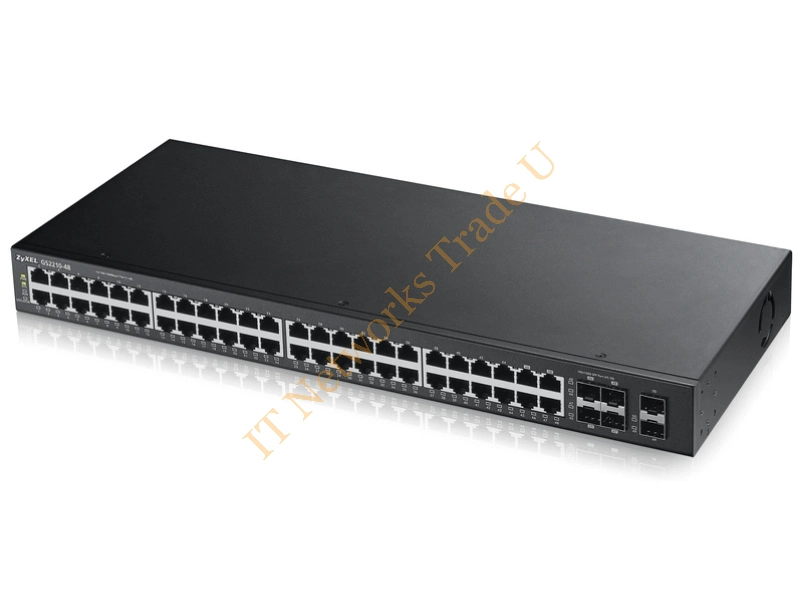 GS2210-48-GB0101F - ZyXEL GS2210-48 Unmanaged L2 Gigabit Ethernet (10/100/1000) 1U Black Network Switch
