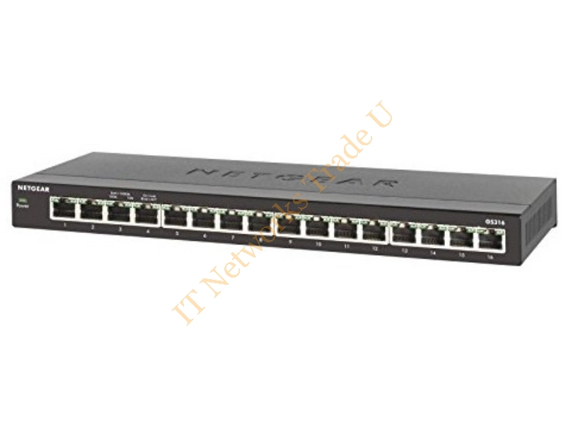 GS316-100UKS - Netgear GS316 Unmanaged network switch Gigabit Ethernet (10/100/1000) Black
