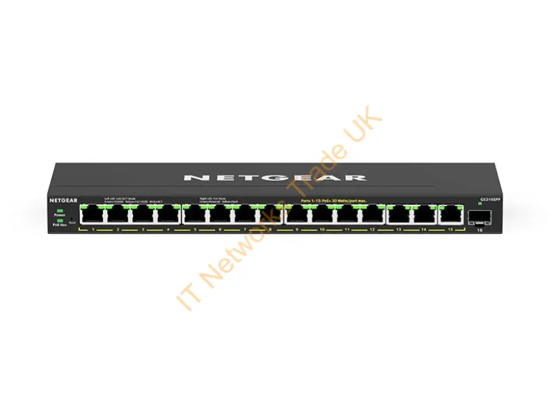 GS316EPP-100NAS - Netgear Gs316Epp Managed Gigabit Ethernet (10/100/1000) Power Over Ethernet (Poe) Black