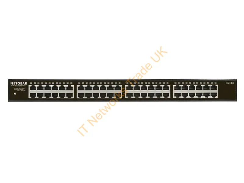 GS348-100EUS - Netgear GS348 Unmanaged Gigabit Ethernet (10/100/1000) 1U Black Network Switch