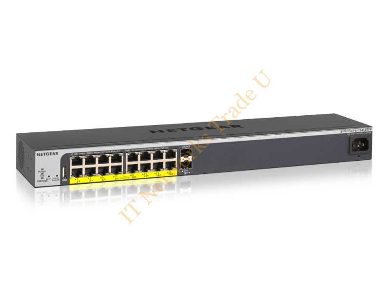 GS418TPP-100EUS - Netgear GS418TPP Managed L2/L3/L4 Gigabit Ethernet (10/100/1000) Power over Ethernet (PoE) Black Network Switch
