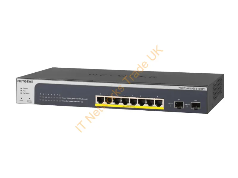 GS510TPP-100EUS - Netgear GS510TPP Managed L2/L3/L4 Gigabit Ethernet (10/100/1000) Power over Ethernet (PoE) Black Network Switch