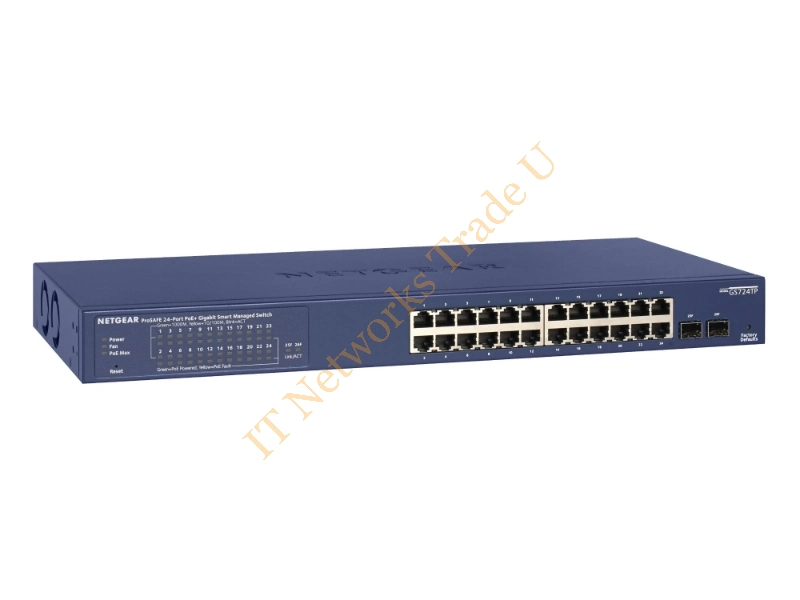 GS724TP-200EUS - Netgear GS724TP Managed L2/L3/L4 Gigabit Ethernet (10/100/1000) Power over Ethernet (PoE) 1U Black, Grey Network Switch