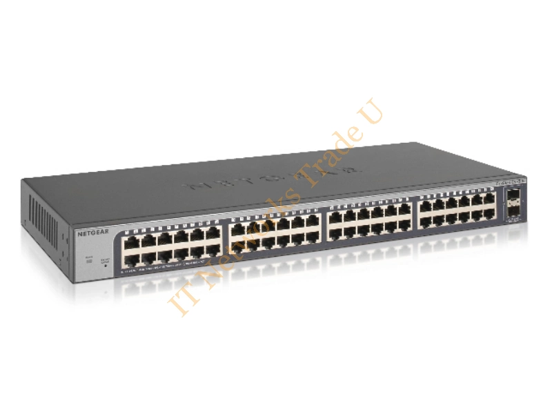 GS750E-100EUS - Netgear GS750E Managed L2 Gigabit Ethernet (10/100/1000) 1U Black Network Switch