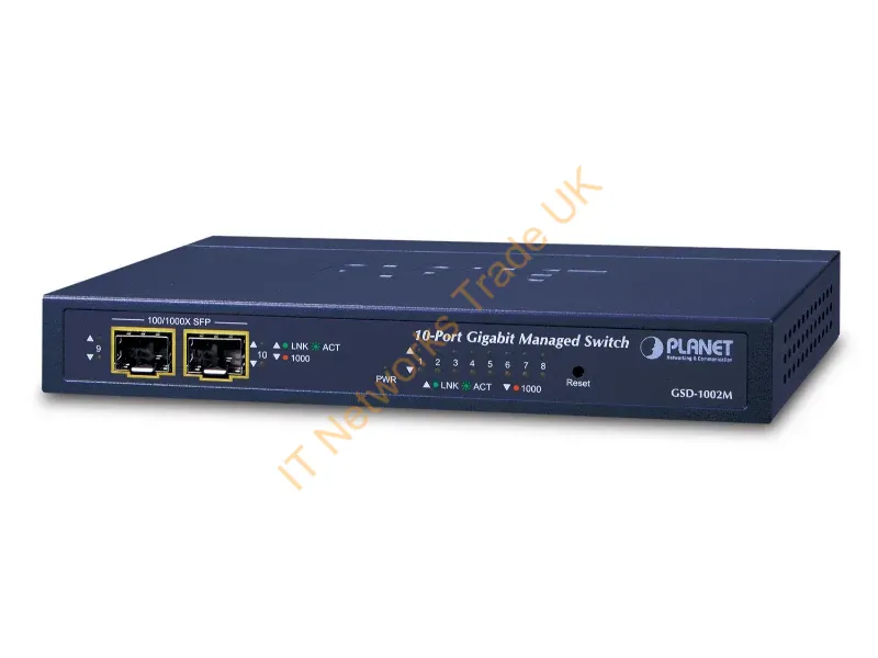 GSD-1002M - Planet GSD-1002M Managed network switch L2+ Gigabit Ethernet (10/100/1000) 1U Black network switch