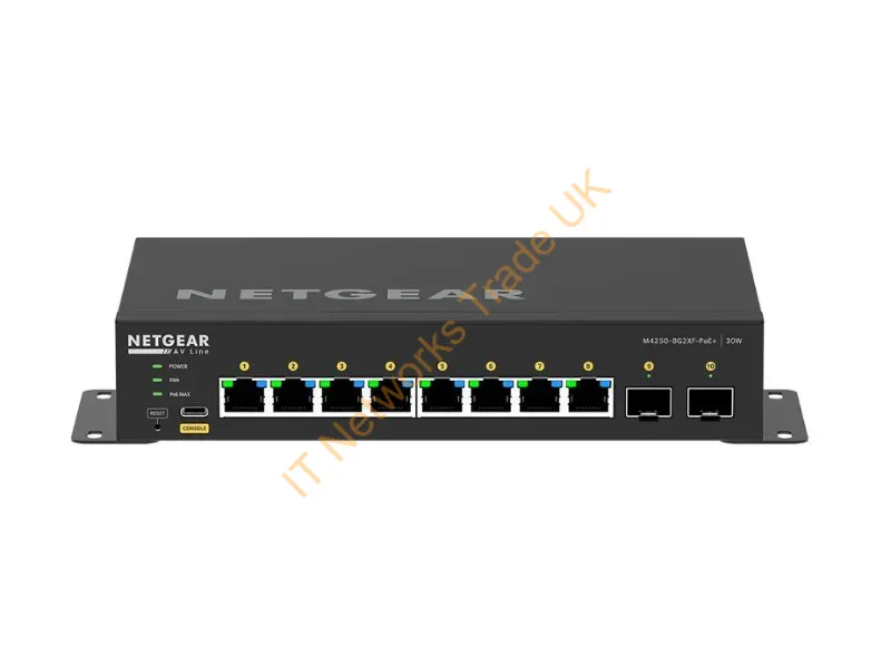 GSM4210PX-100NAS - Netgear Av M4250-8G2Xf-Poe+ Full Mngd Swch Managed L2/L3 Gigabit Ethernet (10/100/1000) Power Over Ethernet (Poe) Black