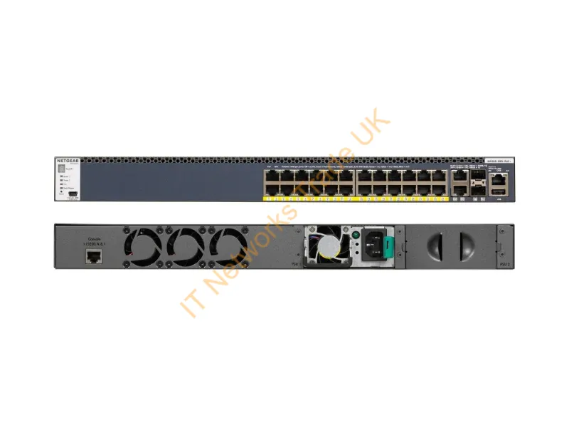 GSM4328PB-100NES - Netgear M4300-28G-PoE+ Managed network switch L3 Gigabit Ethernet (10/100/1000) Power over Ethernet (PoE) 1U Black