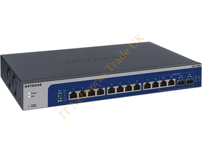 GSM7212F-100NES Netgear 12-Port 10/100/1000 (PoE) Layer-2 Managed Stackable Gigabit Ethernet Switch with 4 Shared SFP Ports Rack-Mountable Network Switch