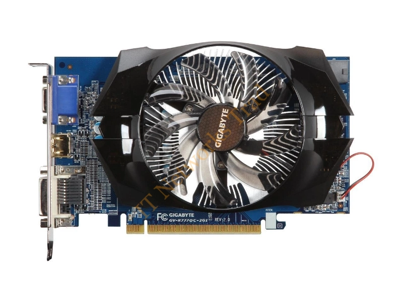 GV-R777OC-2GI Gigabyte Radeon HD 7770 2GB GDDR5 128-Bit HMDI / Dual-Link DVI-D PCI Express 3.0 Video Graphics Card