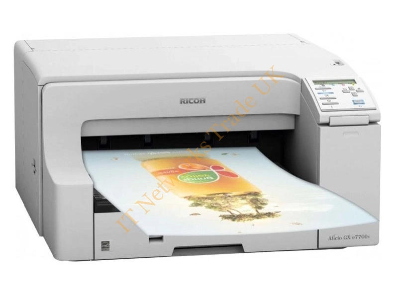 GXE7700N Ricoh Aficio GX e7700N (3600 x 1200) dpi 29ppm (Mono) / 29ppm (Color) USB LAN Color Inkjet Printer