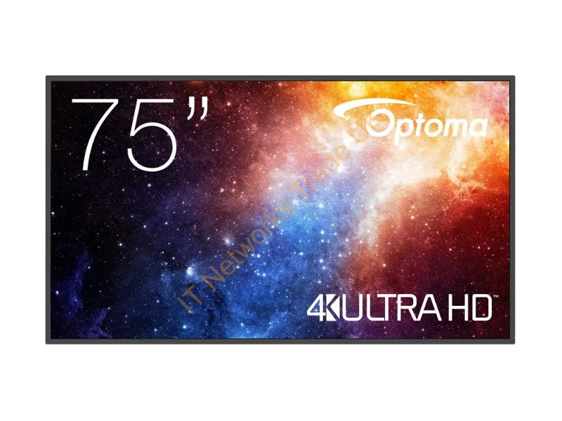H1F2C0GBW101 - Optoma N3751K Digital signage flat panel 190.5 cm (75") LED Wi-Fi 450 cd/m� 4K Ultra HD Black Android 11 24/7