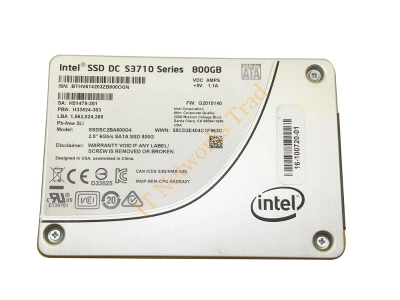 H33824-303 Intel 800GB Multi-Level Cell (MLC) SATA 6Gb/s 2.5-inch Solid State Drive SSD Storage